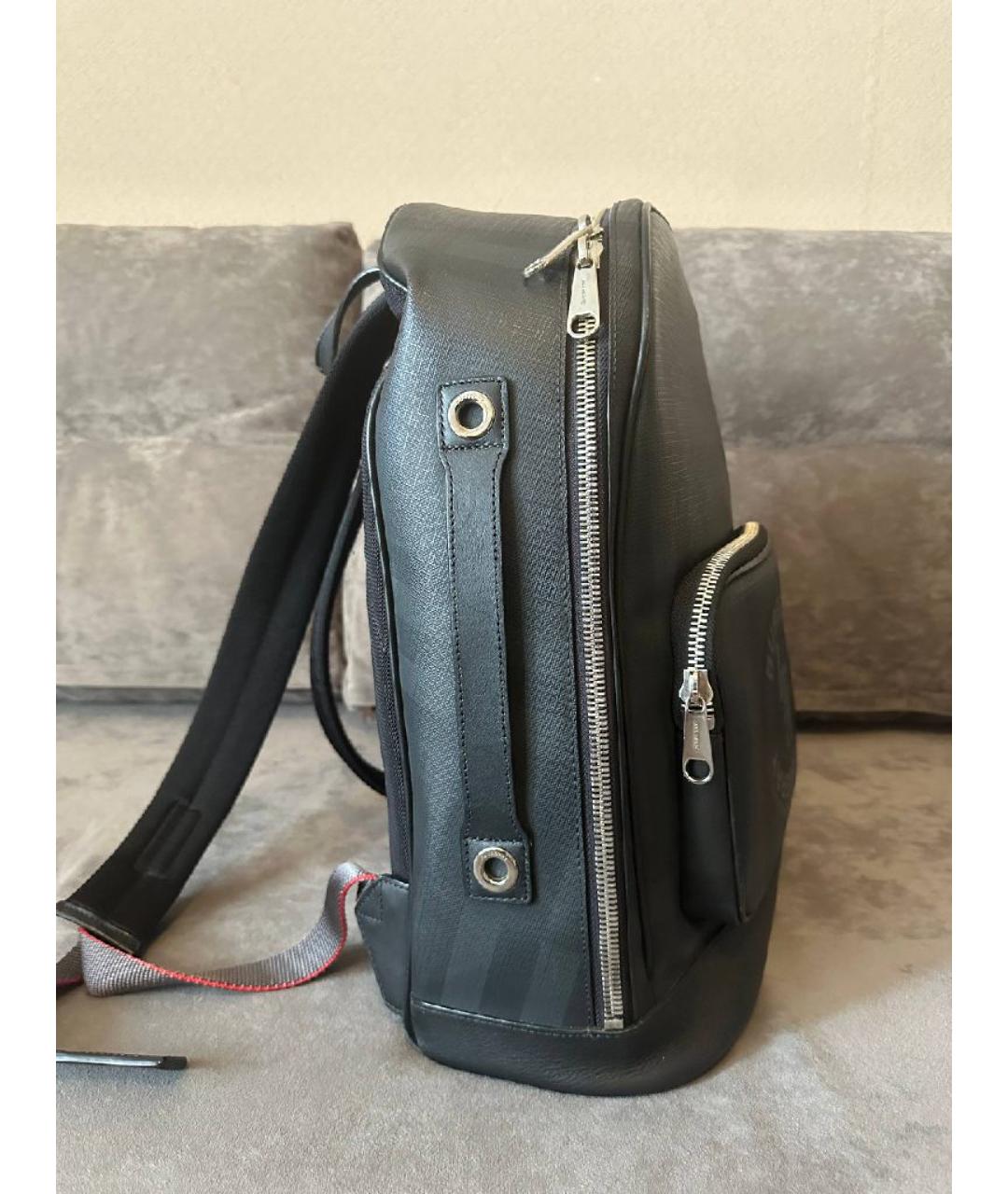 BURBERRY Черный кожаный рюкзак, фото 2