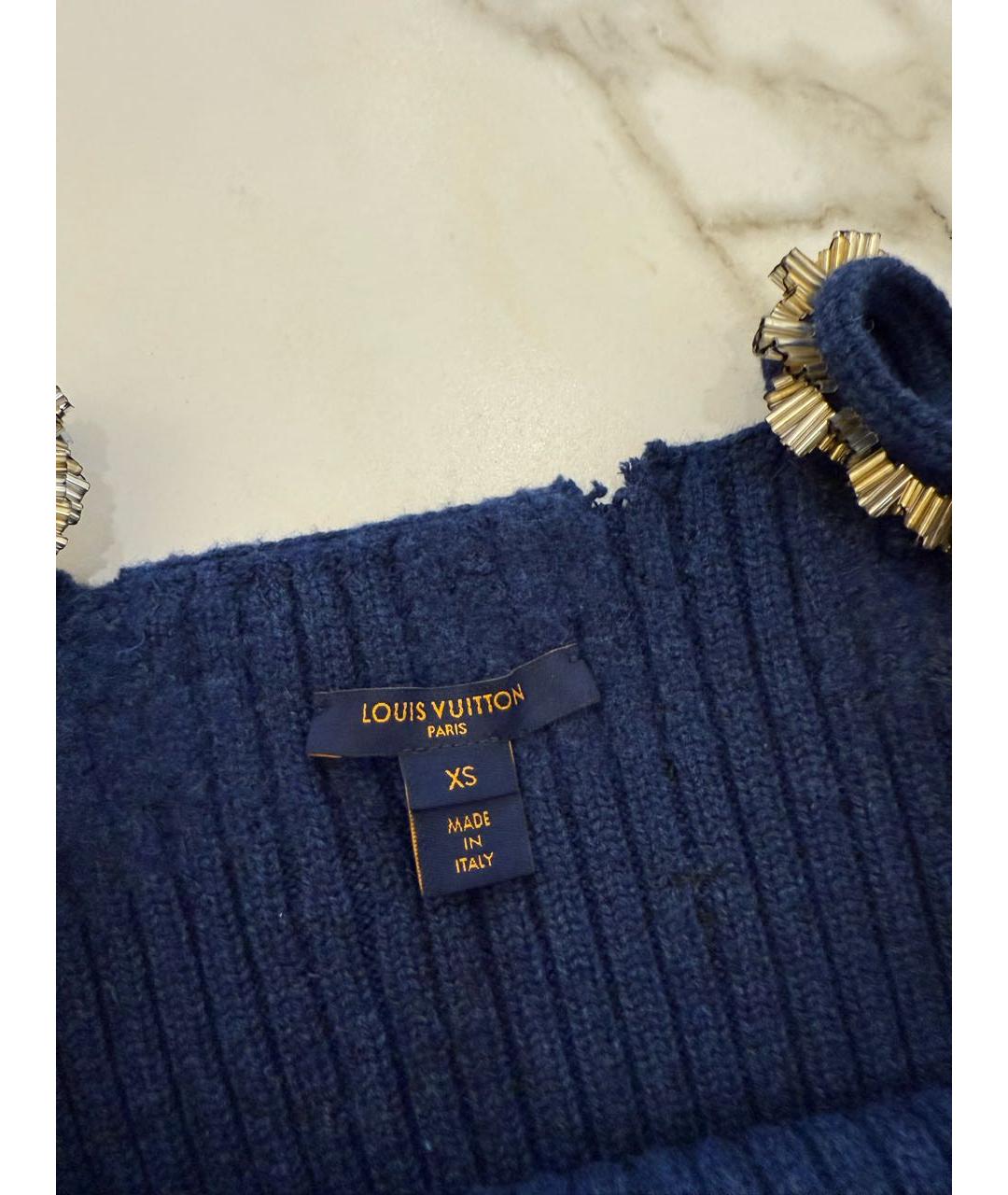 LOUIS VUITTON Темно-синее шерстяное повседневное платье, фото 6