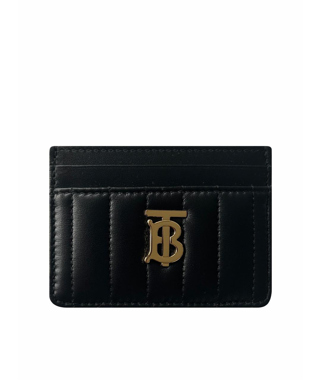 BURBERRY Черный кожаный кардхолдер, фото 1