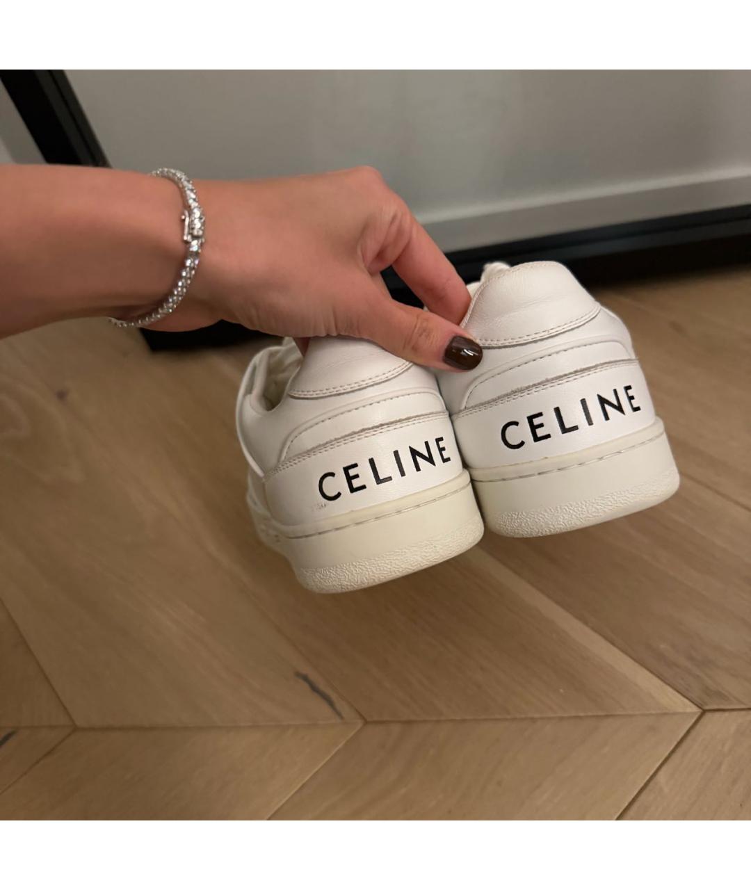 CELINE Белые кожаные кеды, фото 5