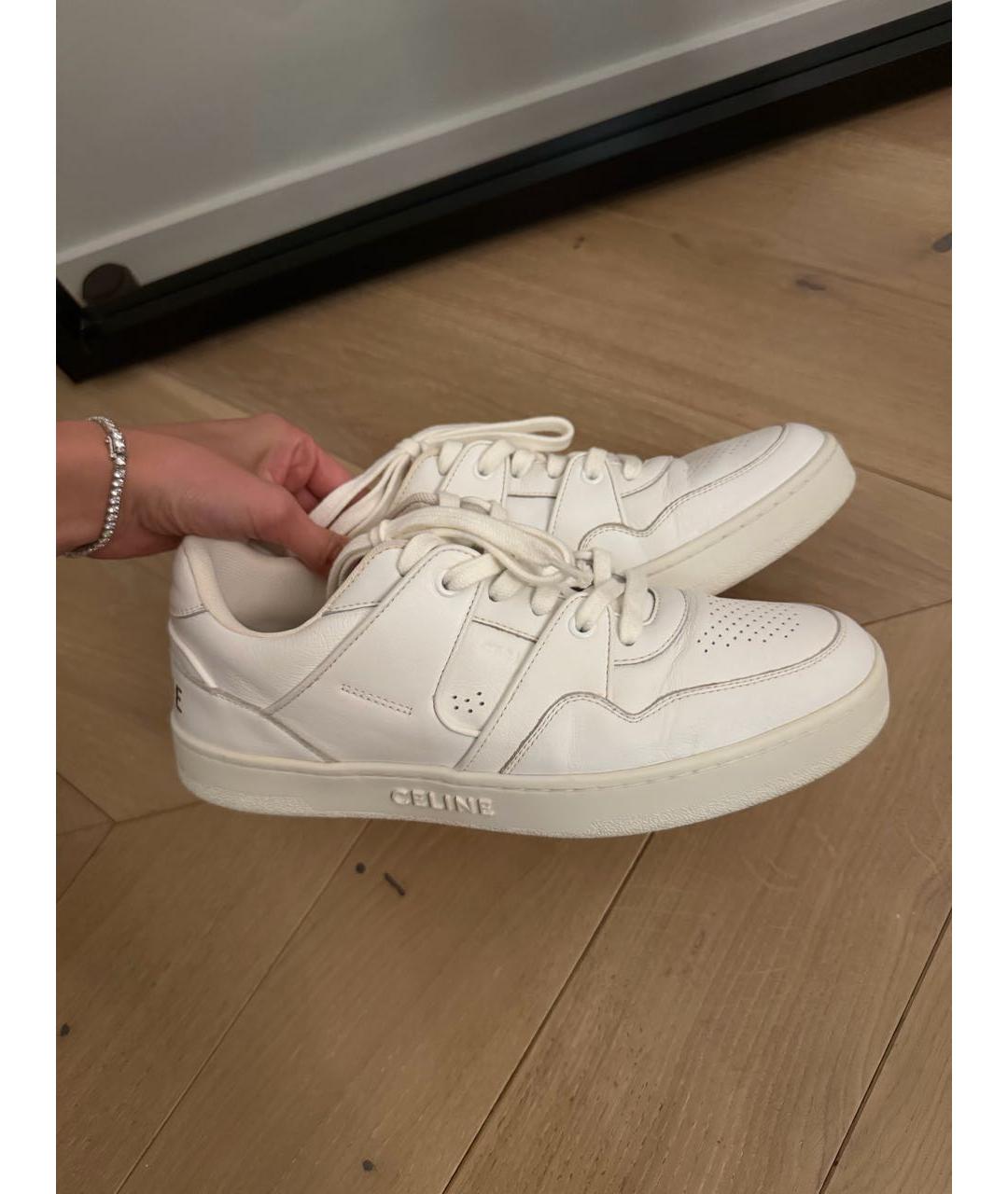 CELINE Белые кожаные кеды, фото 8