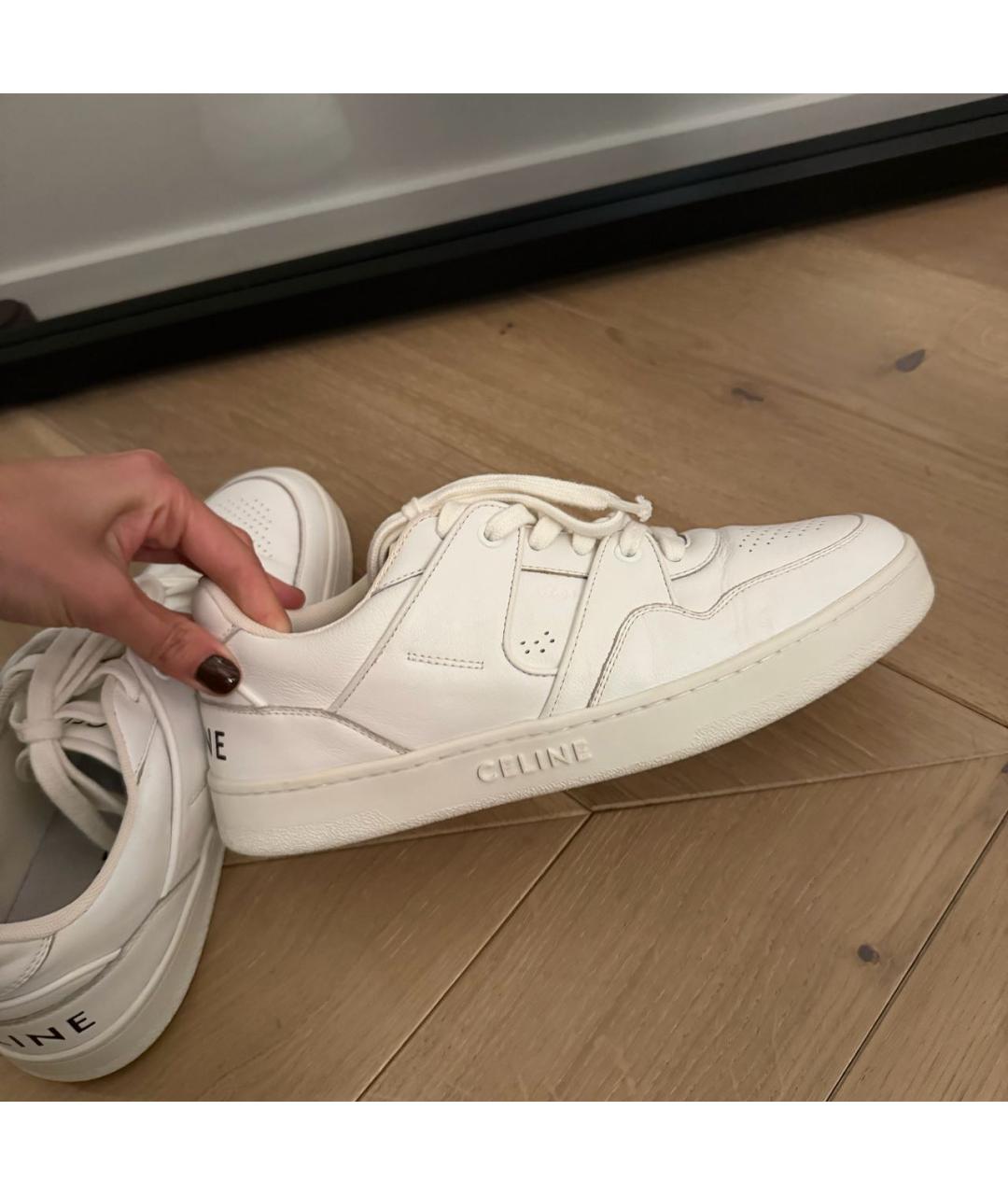 CELINE Белые кожаные кеды, фото 7