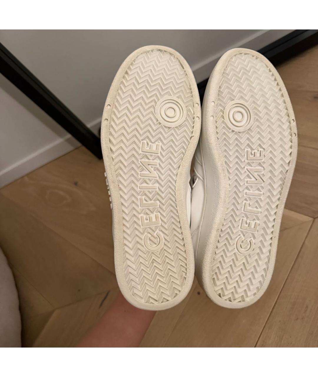 CELINE Белые кожаные кеды, фото 6