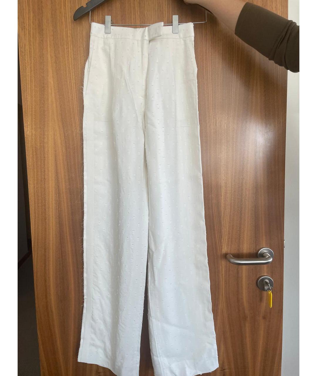MCQ ALEXANDER MCQUEEN Белые вискозные прямые брюки, фото 6