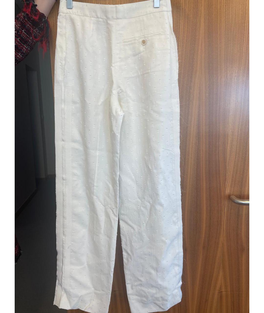 MCQ ALEXANDER MCQUEEN Белые вискозные прямые брюки, фото 4