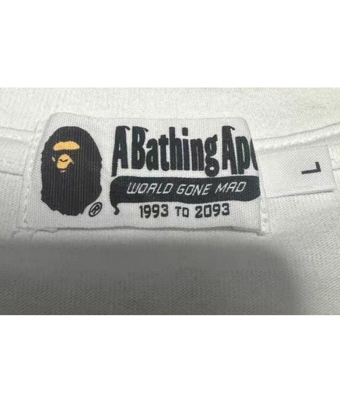 A BATHING APE Белая хлопковая футболка, фото 2