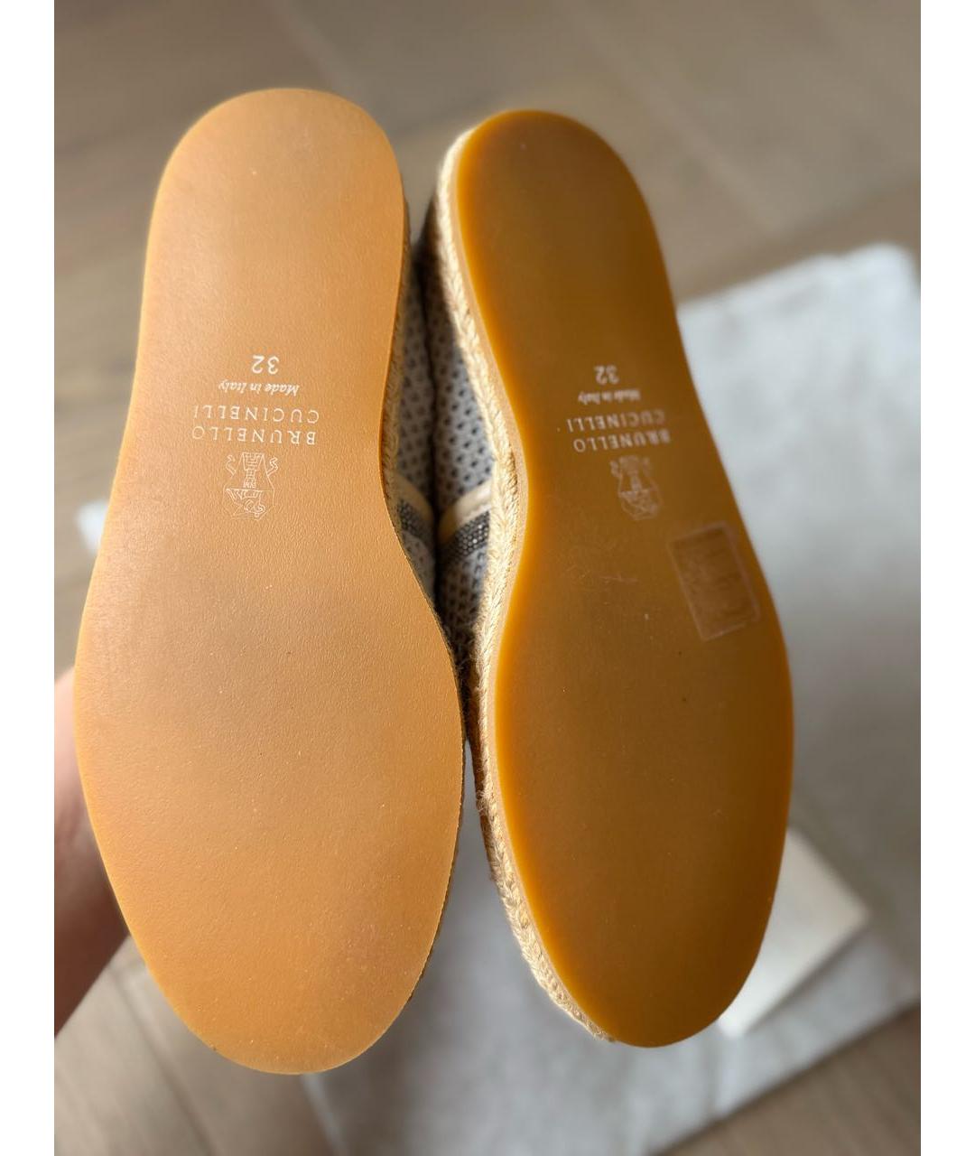 BRUNELLO CUCINELLI Серые текстильные лоферы и мокасины, фото 3