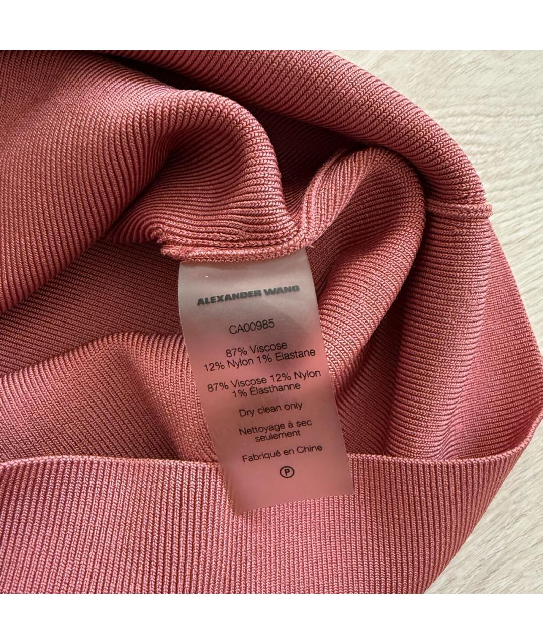 T BY ALEXANDER WANG Розовое вискозное коктейльное платье, фото 3