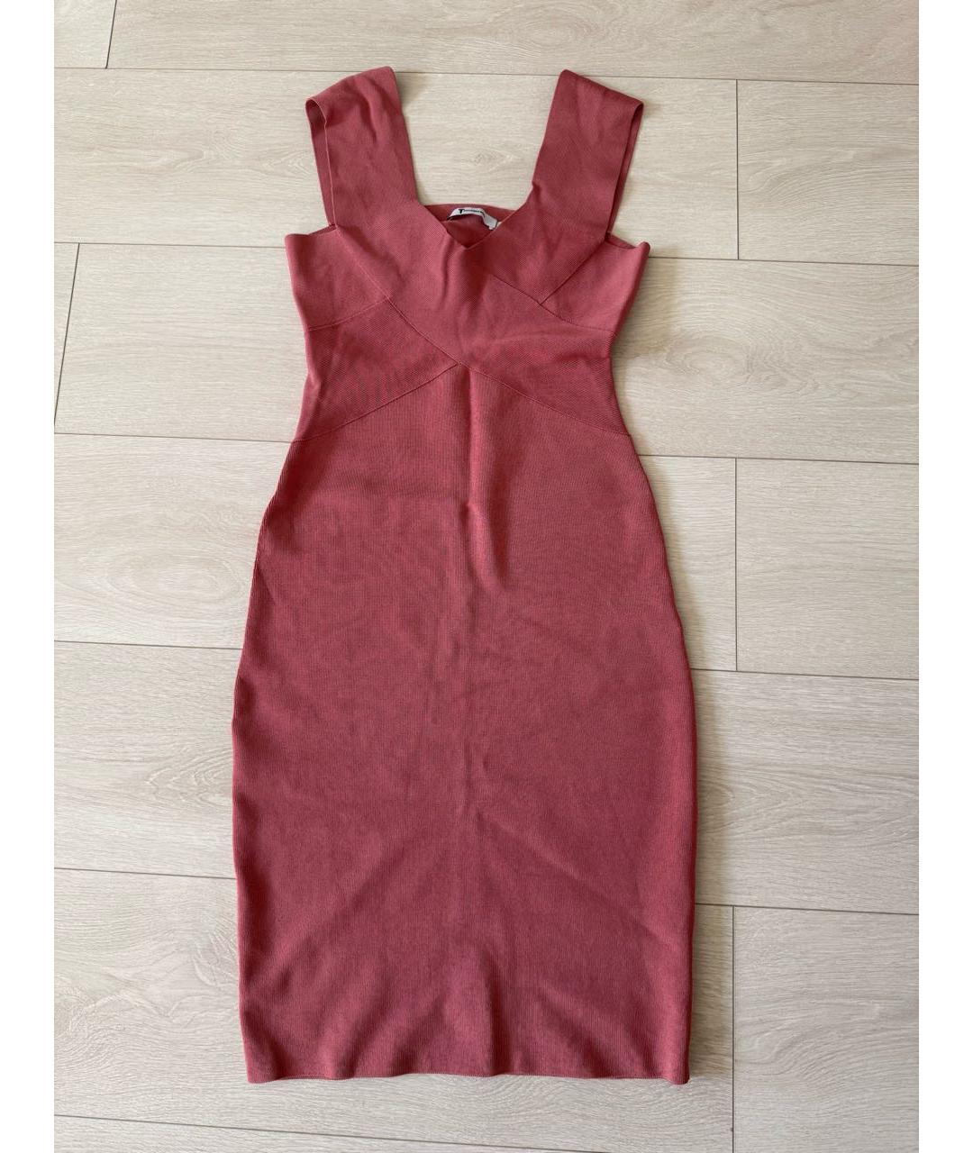 T BY ALEXANDER WANG Розовое вискозное коктейльное платье, фото 4