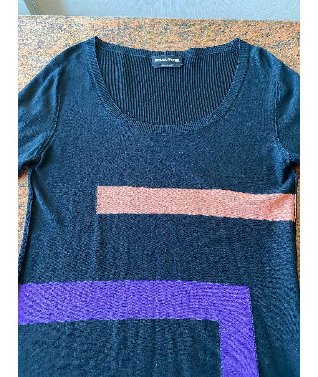 SONIA RYKIEL Черное хлопковое повседневное платье, фото 3