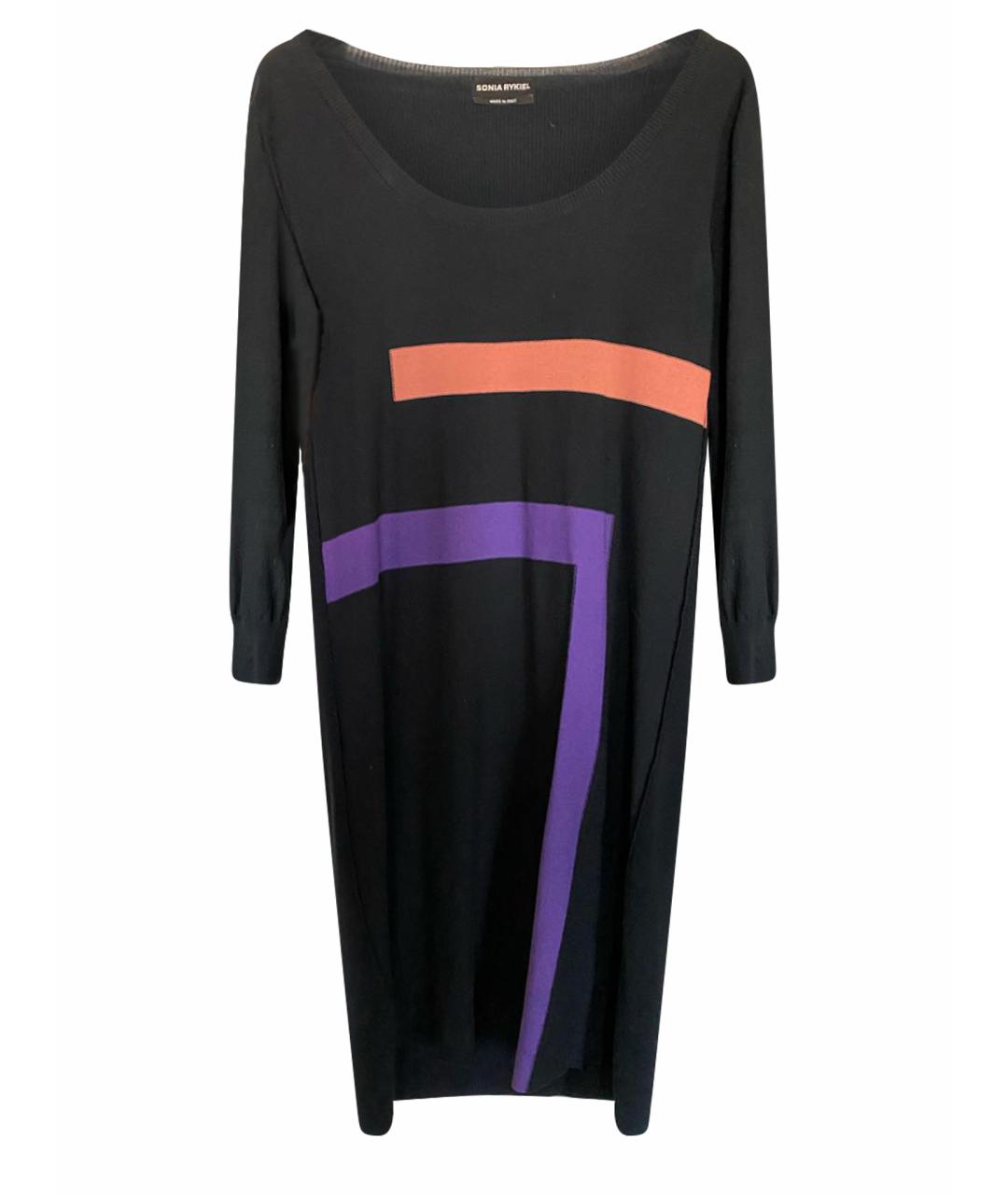 SONIA RYKIEL Черное хлопковое повседневное платье, фото 1
