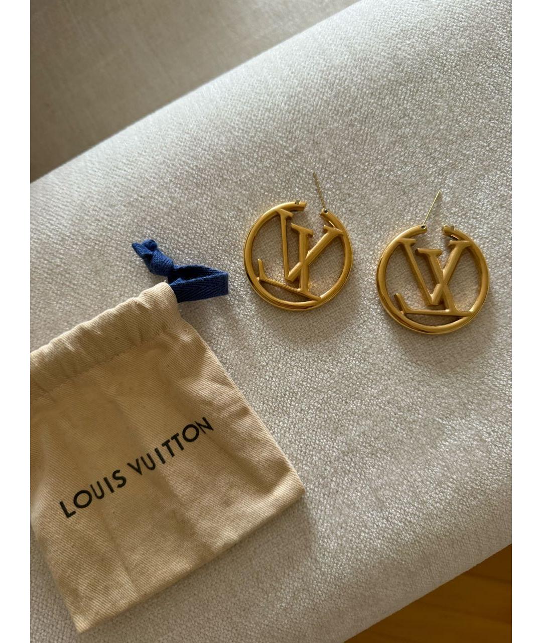 LOUIS VUITTON Золотые латунные серьги, фото 2