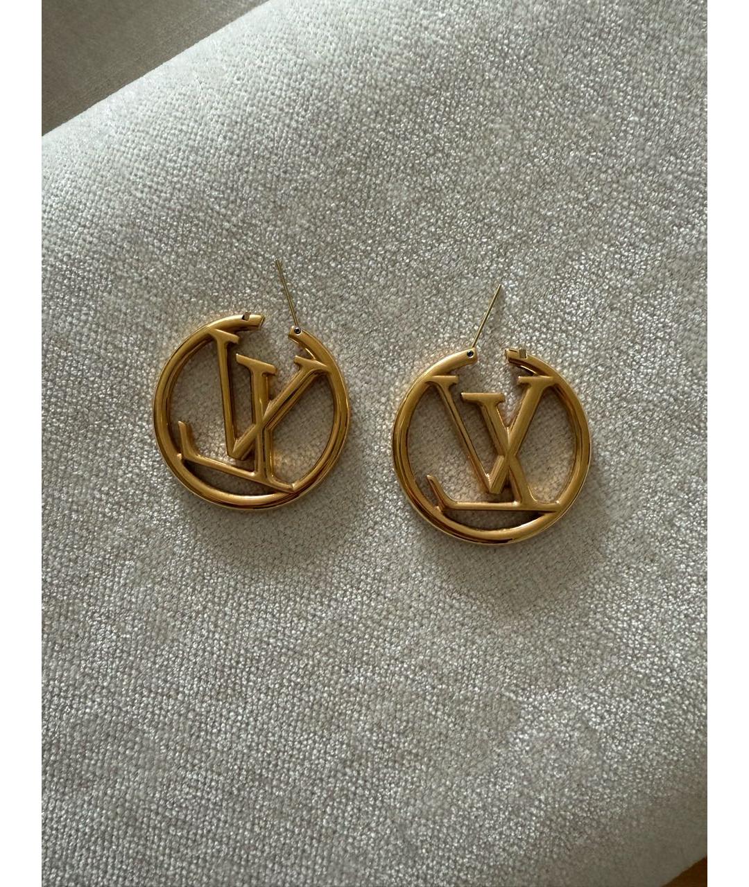 LOUIS VUITTON Золотые латунные серьги, фото 4