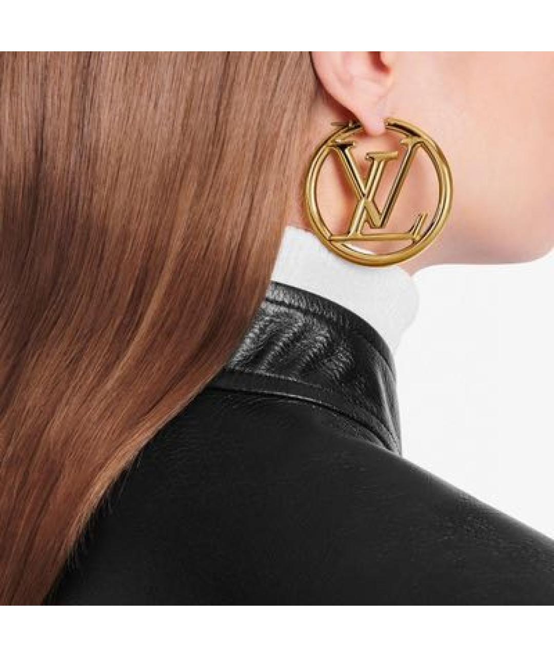 LOUIS VUITTON Золотые латунные серьги, фото 3