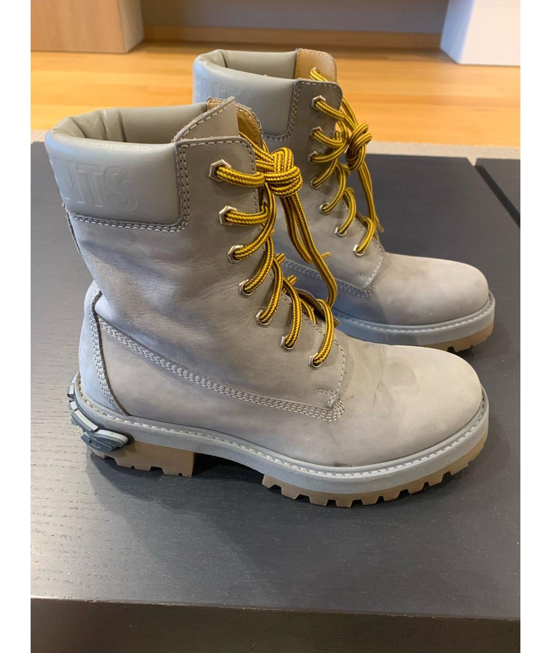 VETEMENTS Серые нубуковые ботинки, фото 8