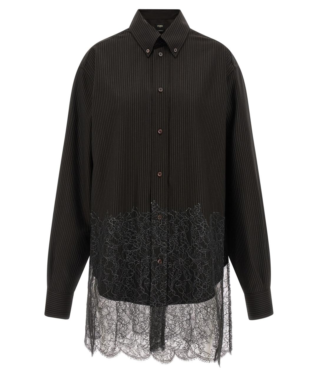 FENDI Коричневая шерстяная кэжуал рубашка, фото 1