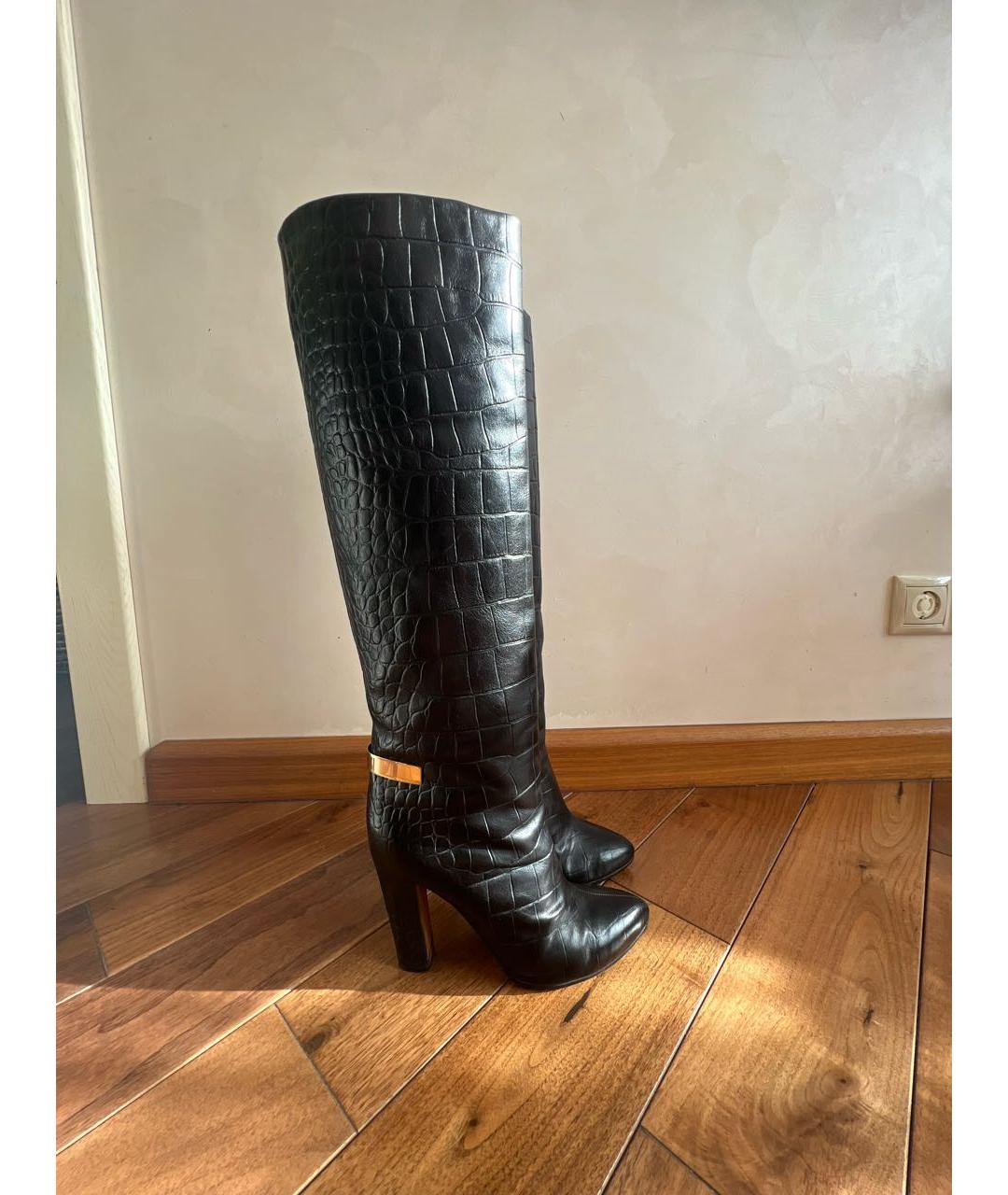GIVENCHY Черные кожаные сапоги, фото 9
