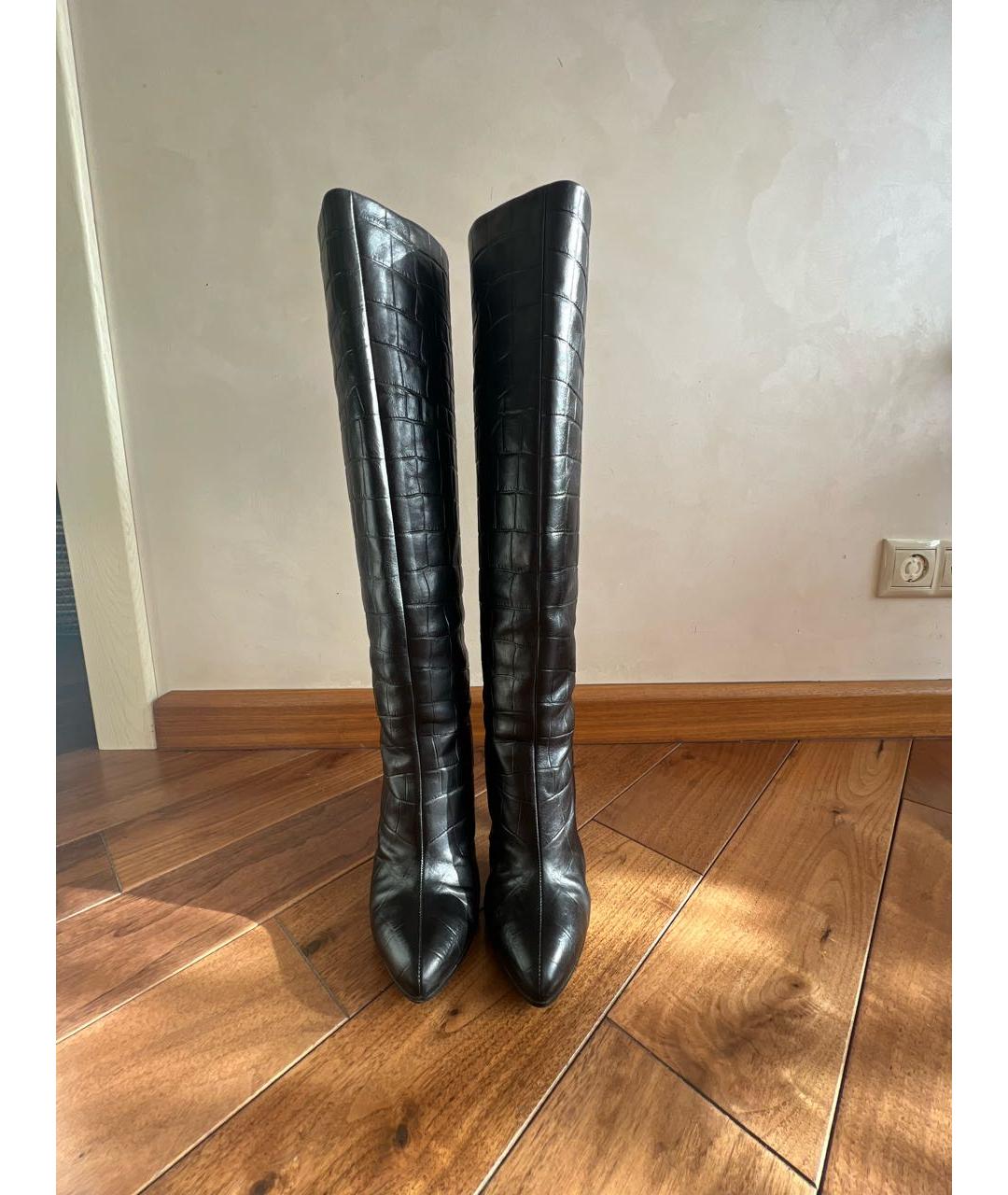 GIVENCHY Черные кожаные сапоги, фото 2