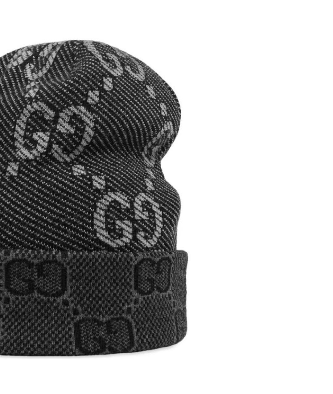 GUCCI Черная шерстяная шапка, фото 2