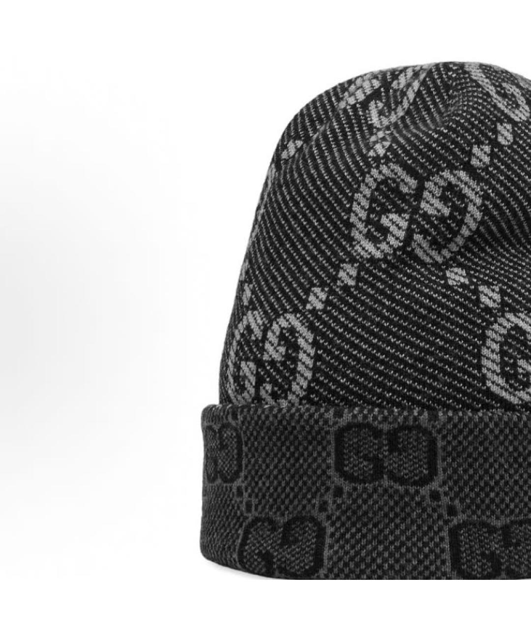 GUCCI Черная шерстяная шапка, фото 3