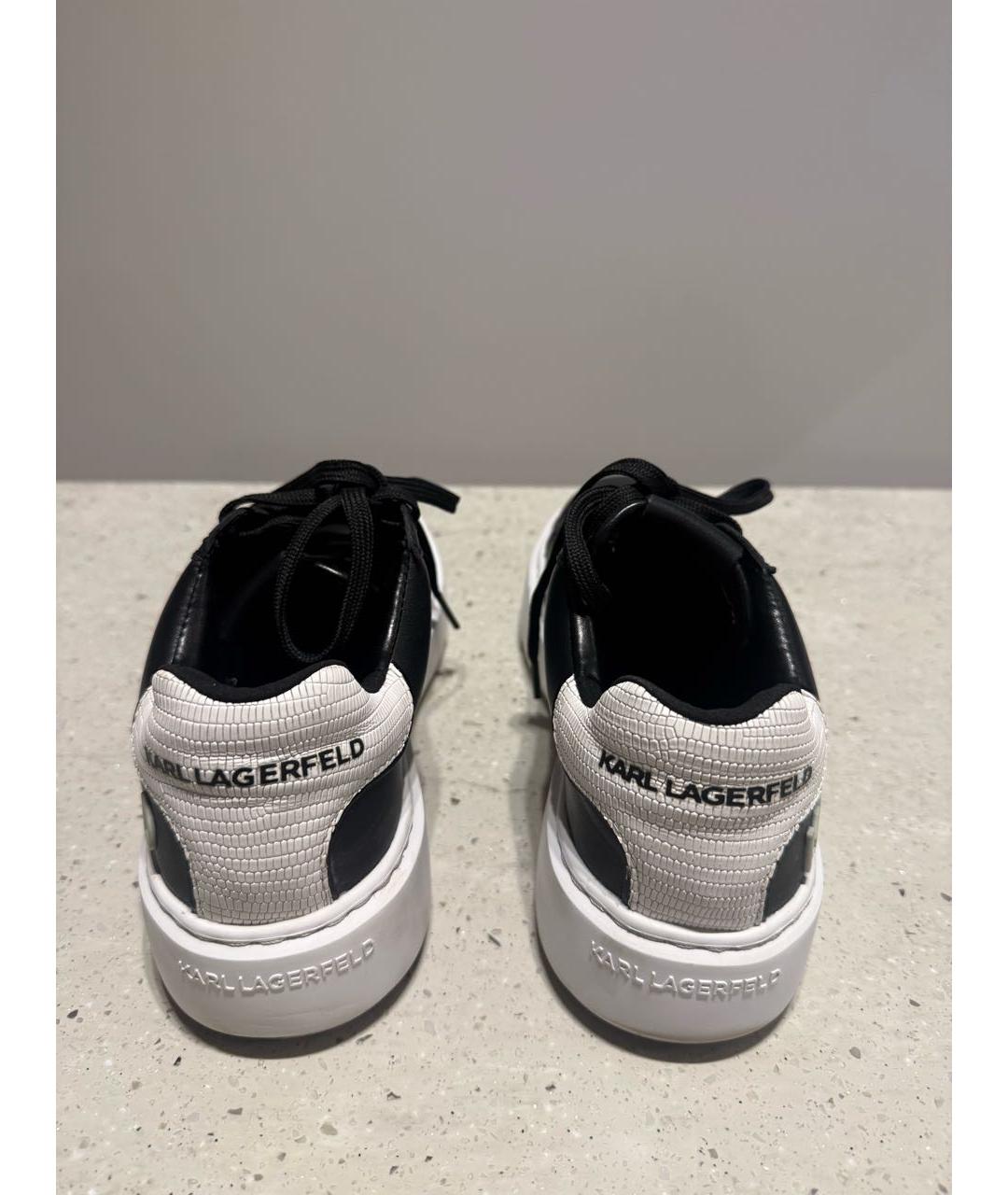 KARL LAGERFELD Черные кожаные кеды, фото 4