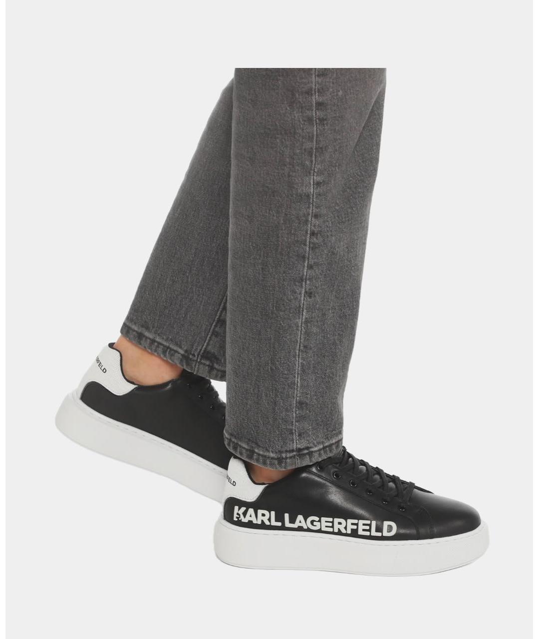 KARL LAGERFELD Черные кожаные кеды, фото 5