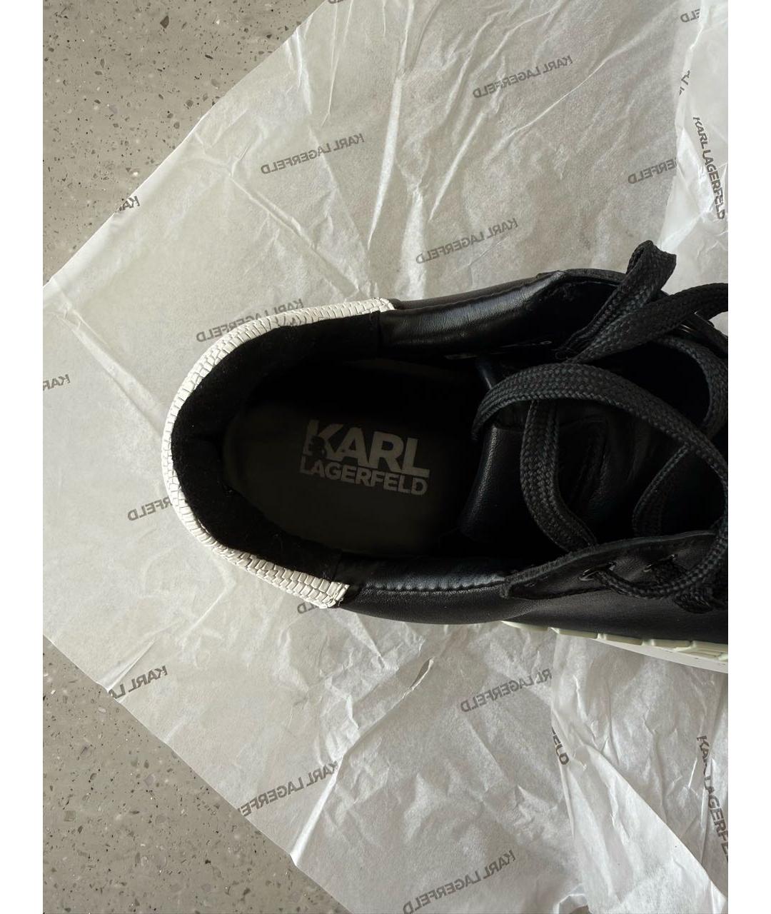 KARL LAGERFELD Черные кожаные кеды, фото 8
