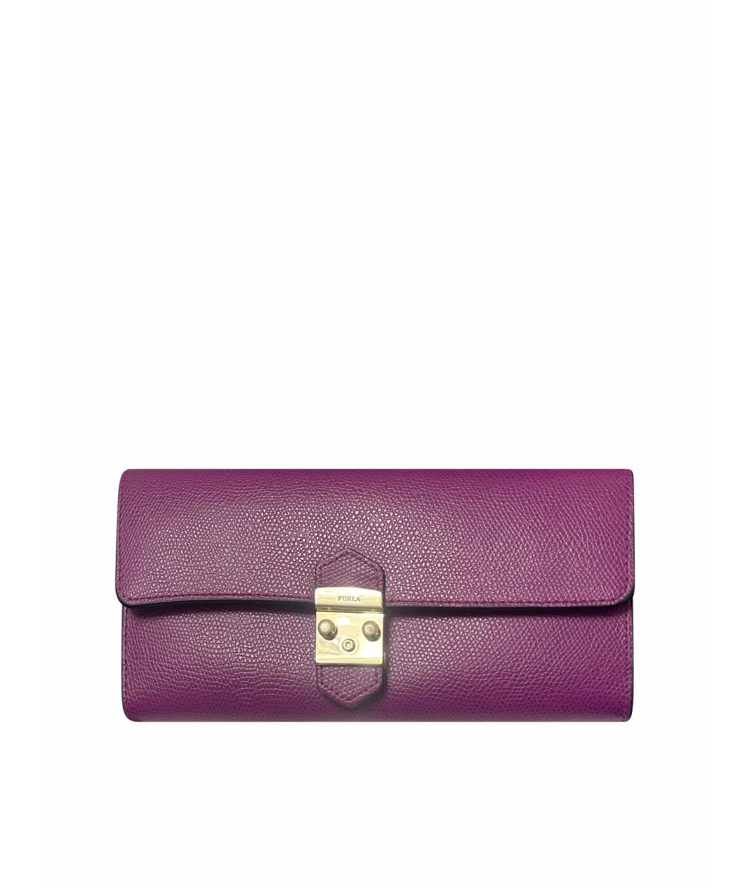 FURLA Фиолетовый кожаный кошелек, фото 1