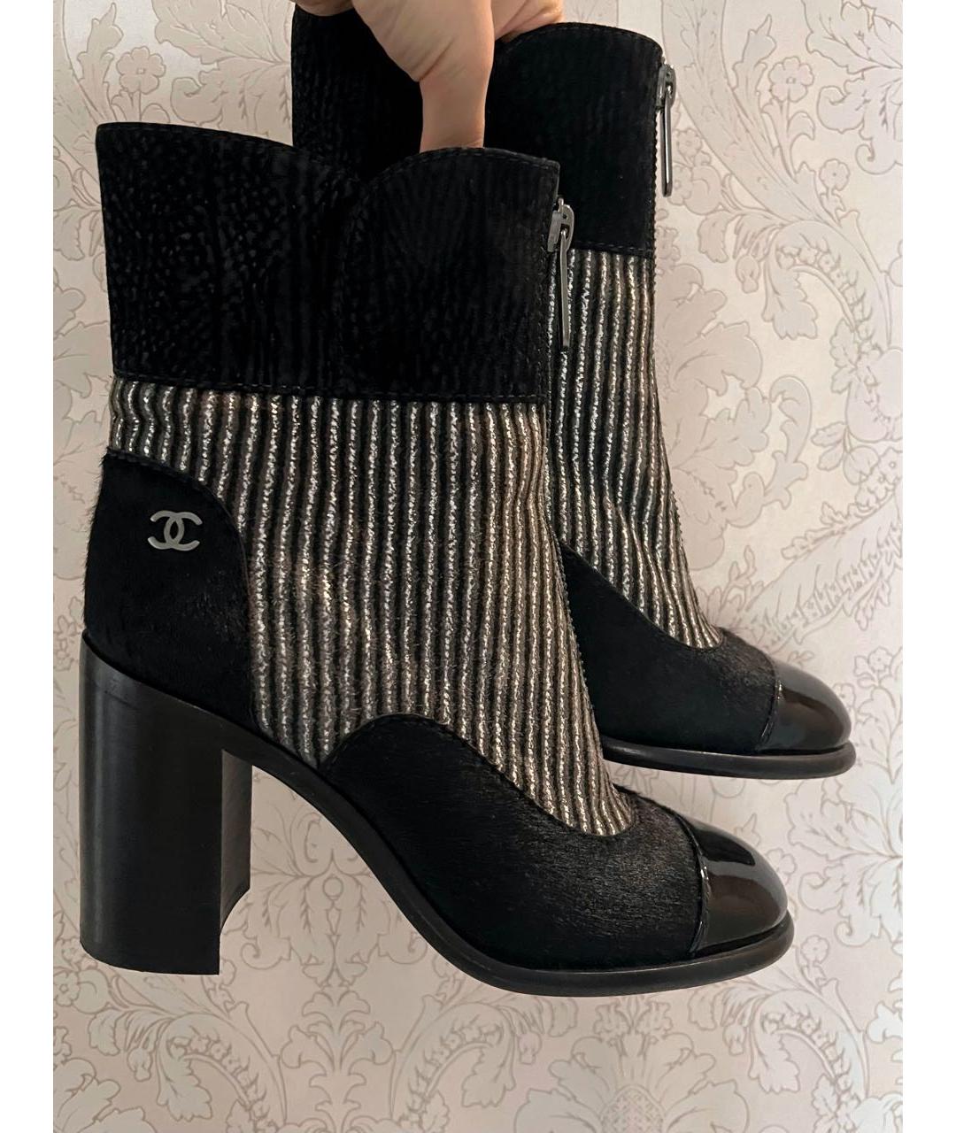 CHANEL Черные кожаные ботильоны, фото 9