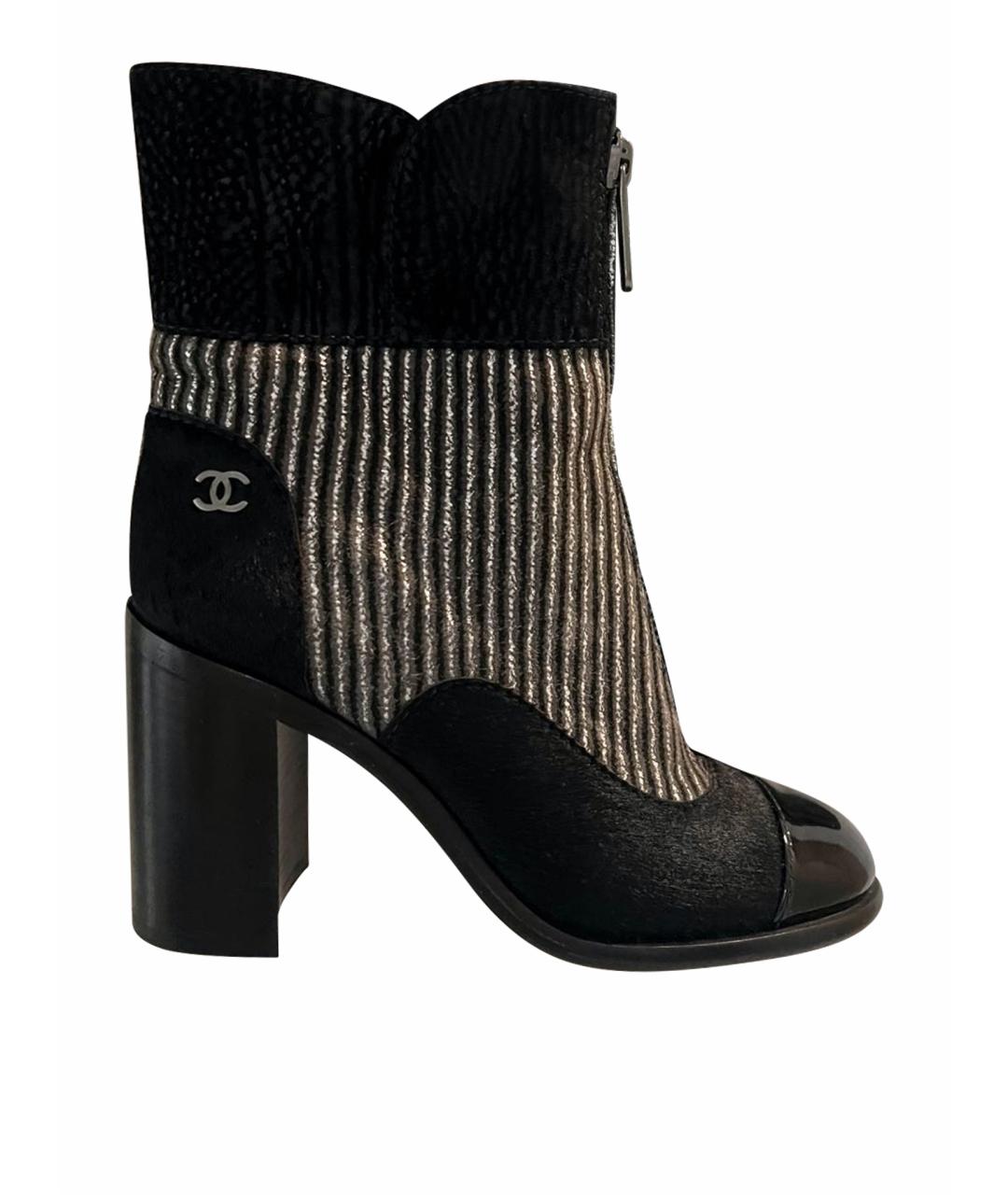 CHANEL Черные кожаные ботильоны, фото 1