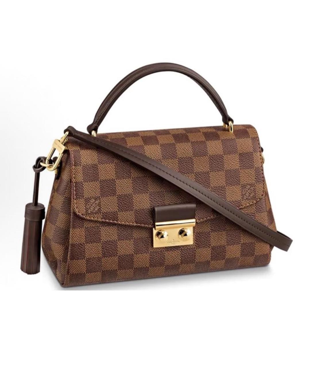 LOUIS VUITTON Коричневая кожаная сумка с короткими ручками, фото 6