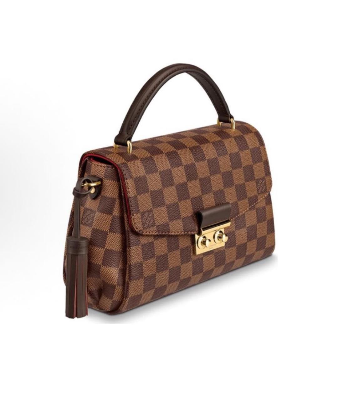 LOUIS VUITTON Коричневая кожаная сумка с короткими ручками, фото 3
