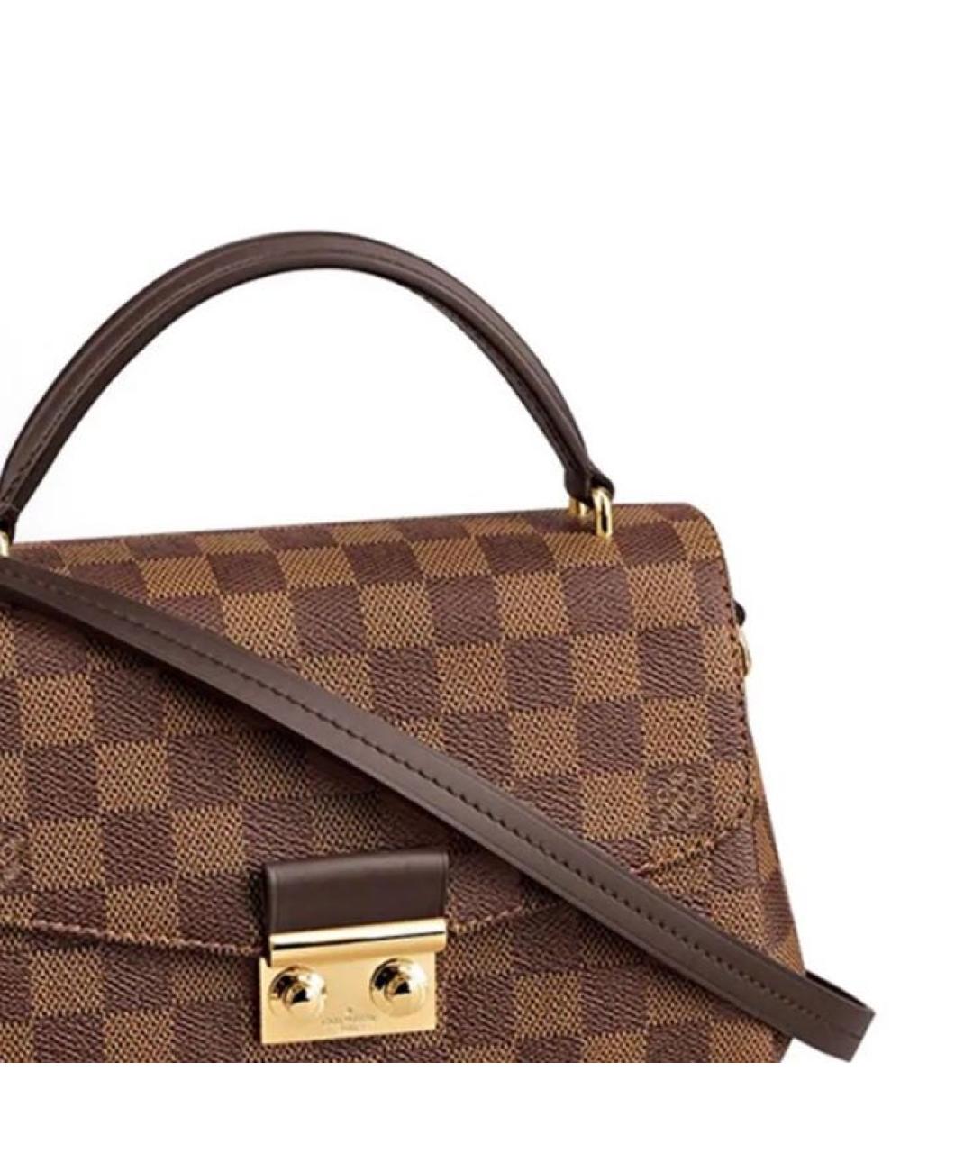 LOUIS VUITTON Коричневая кожаная сумка с короткими ручками, фото 5