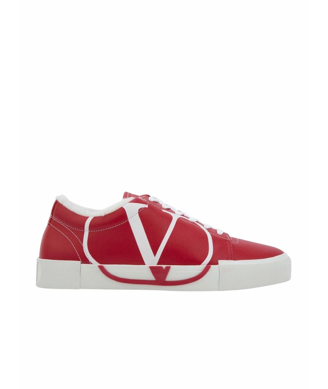 VALENTINO Красные кожаные кроссовки, фото 1
