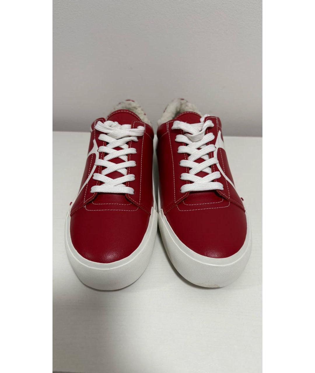 VALENTINO Красные кожаные кроссовки, фото 2