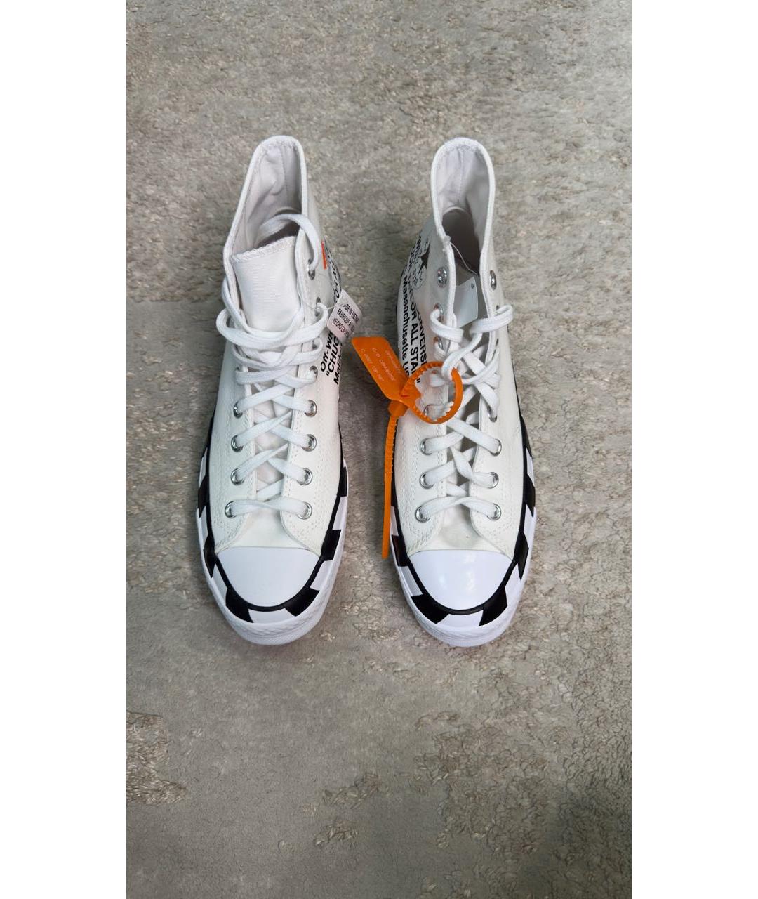 CONVERSE Белые текстильные высокие кроссовки / кеды, фото 2