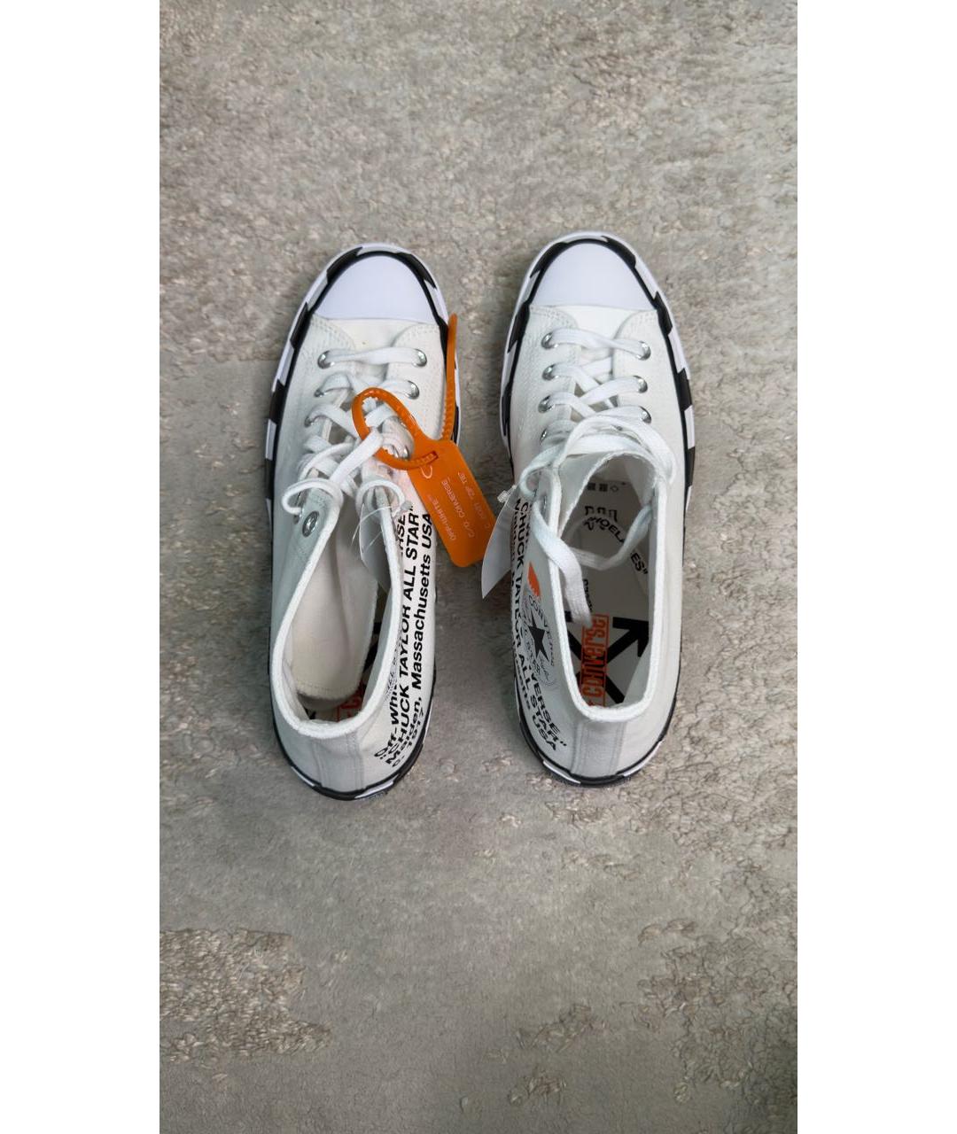 CONVERSE Белые текстильные высокие кроссовки / кеды, фото 3