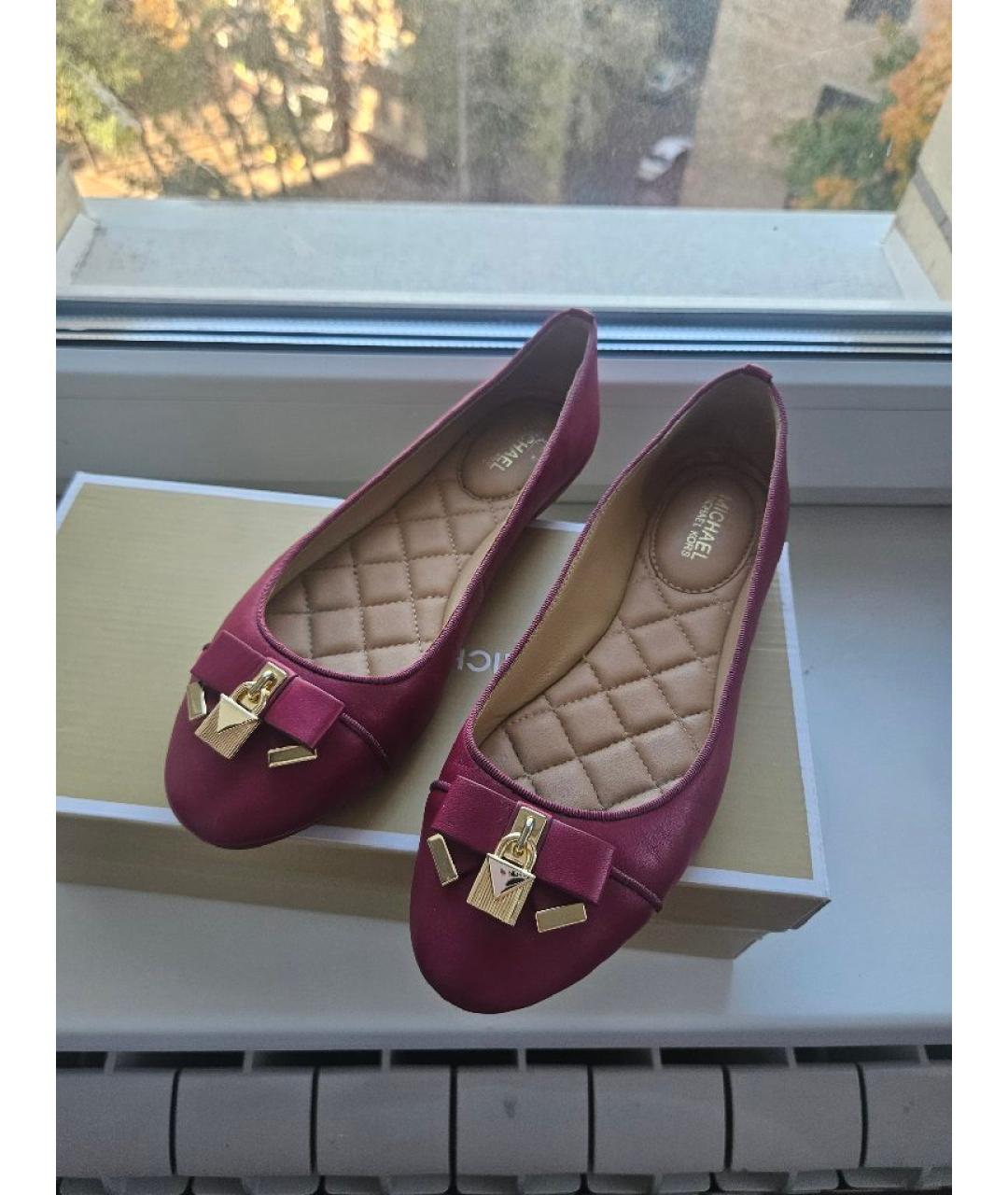 MICHAEL KORS Красные кожаные балетки, фото 6