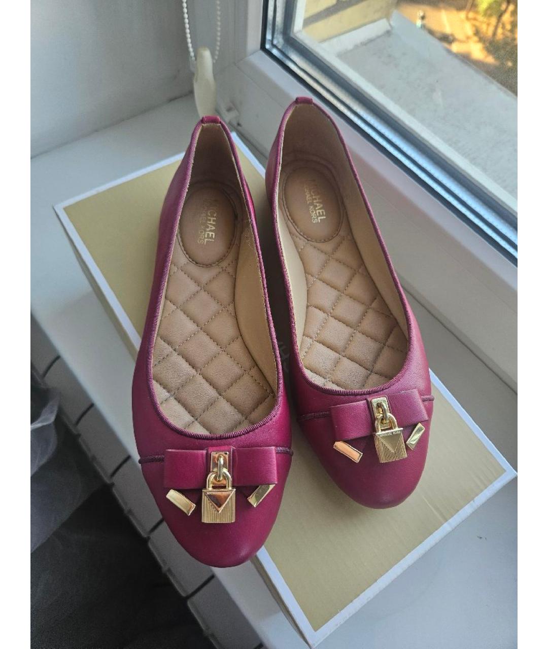 MICHAEL KORS Красные кожаные балетки, фото 2