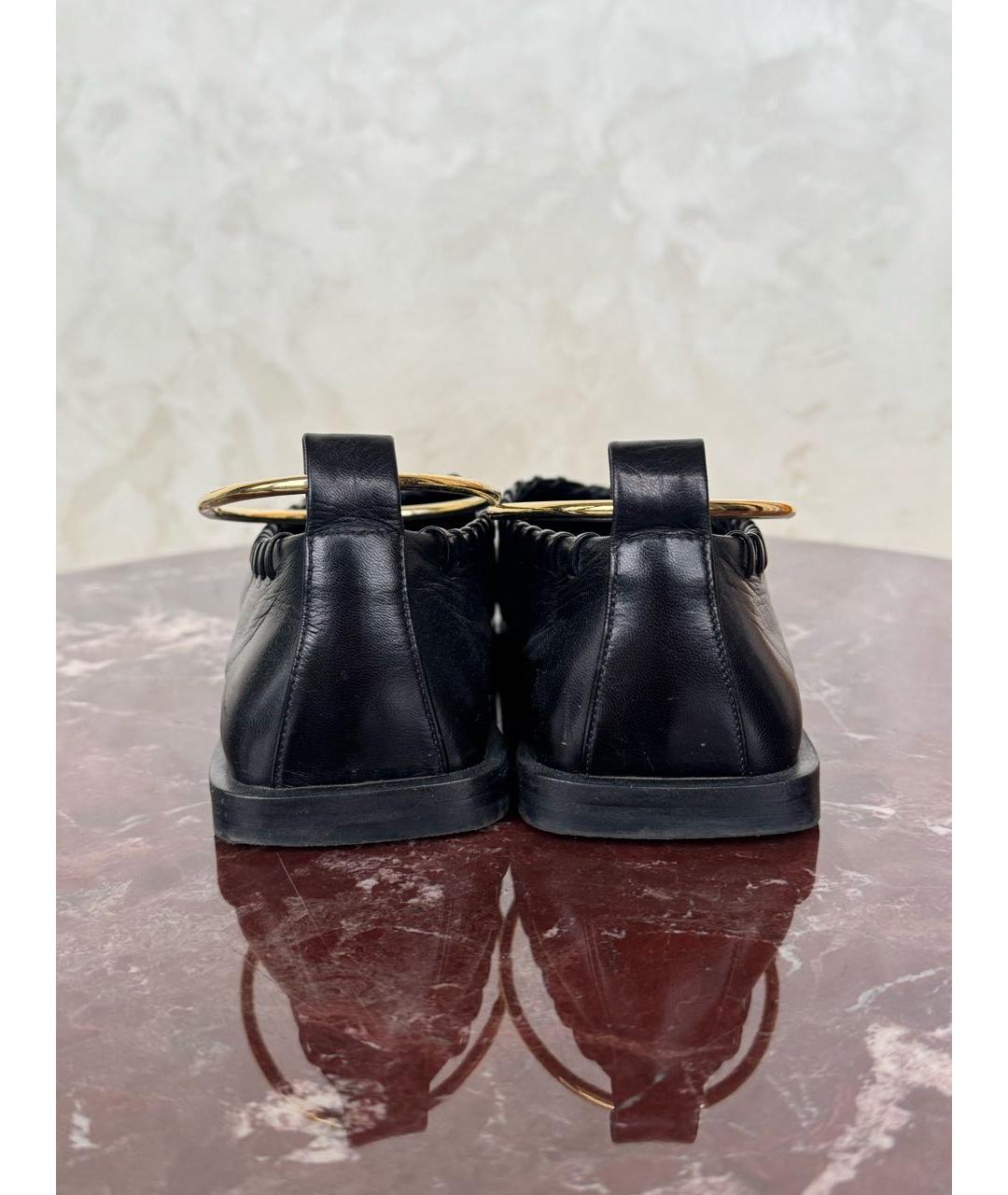 JIL SANDER Черные кожаные балетки, фото 4