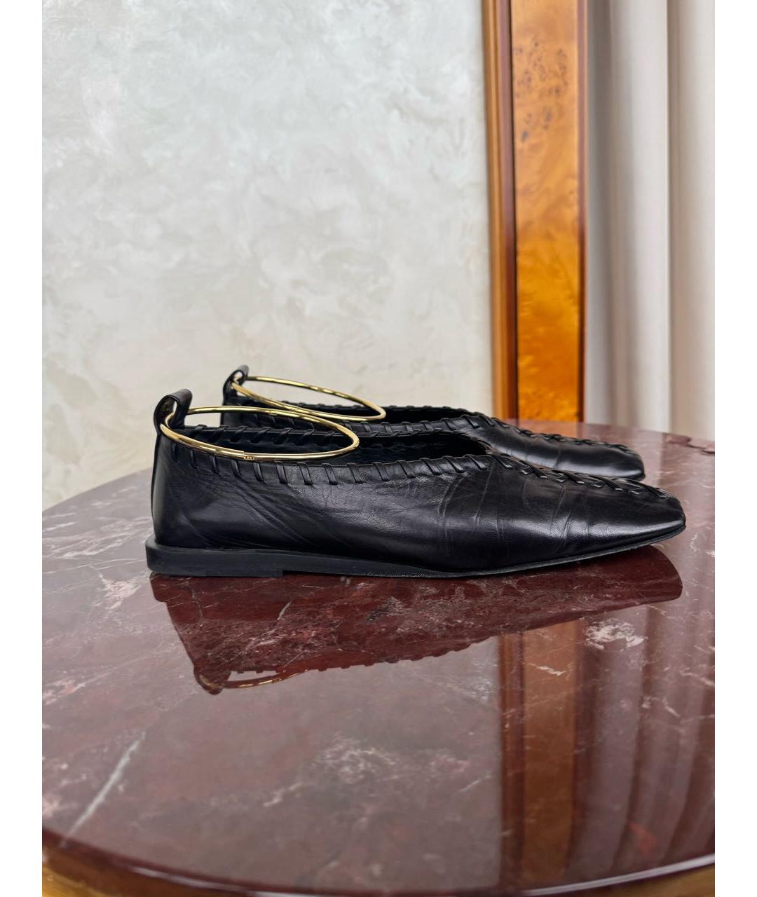JIL SANDER Черные кожаные балетки, фото 9
