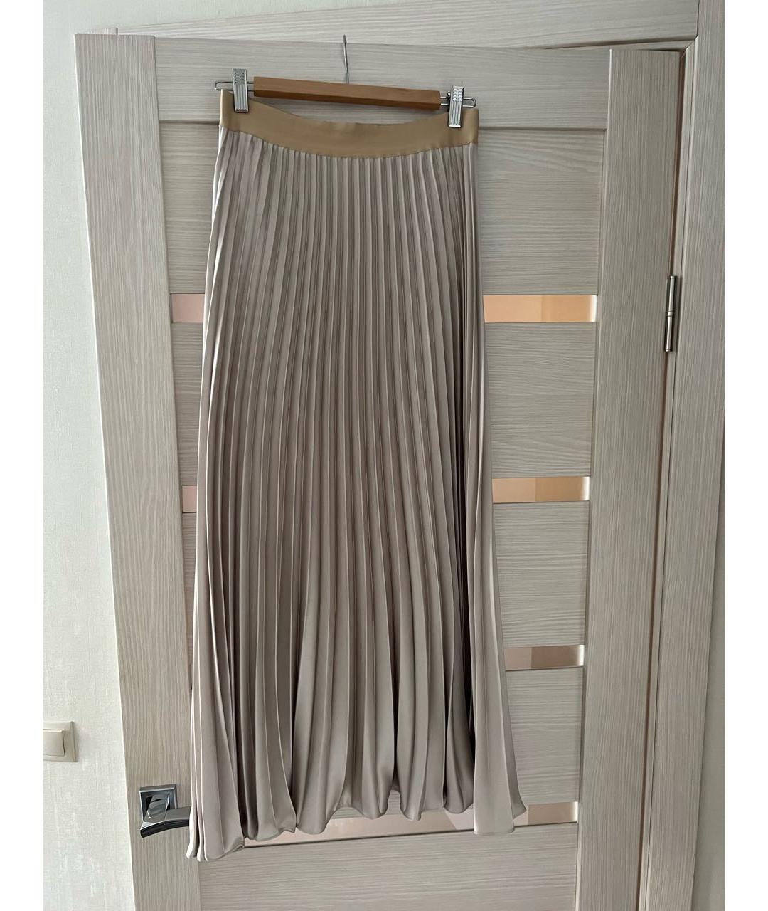MAX MARA Бежевая полиэстеровая юбка макси, фото 4