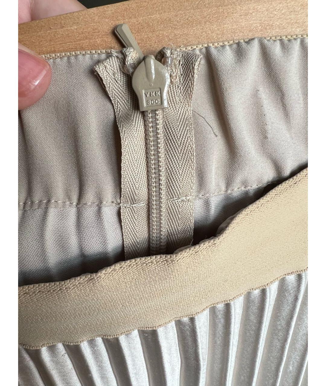 MAX MARA Бежевая полиэстеровая юбка макси, фото 2