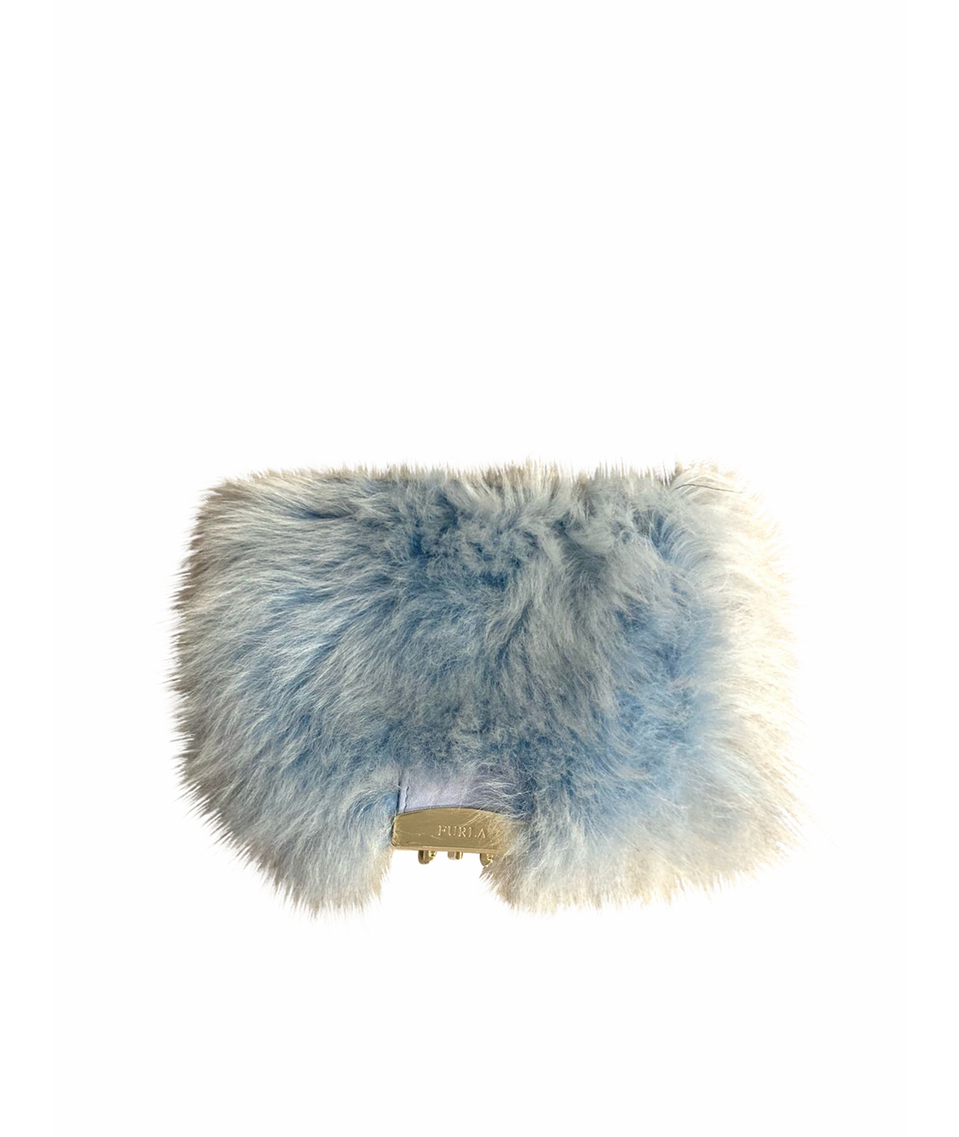 FURLA Голубая меховая сумка тоут, фото 1
