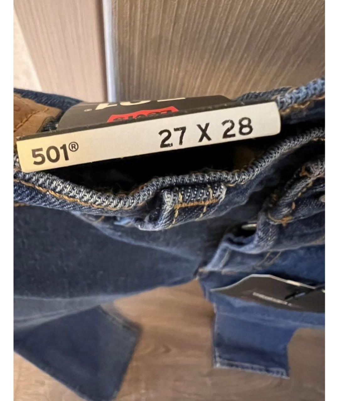 LEVI'S Синие хлопковые прямые джинсы, фото 3