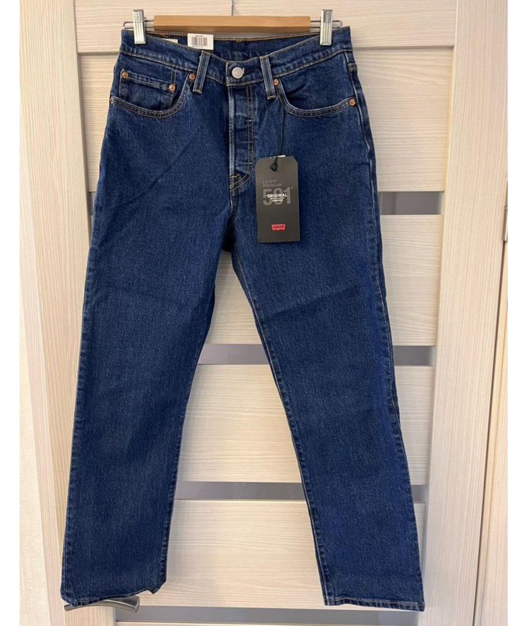 LEVI'S Синие хлопковые прямые джинсы, фото 4