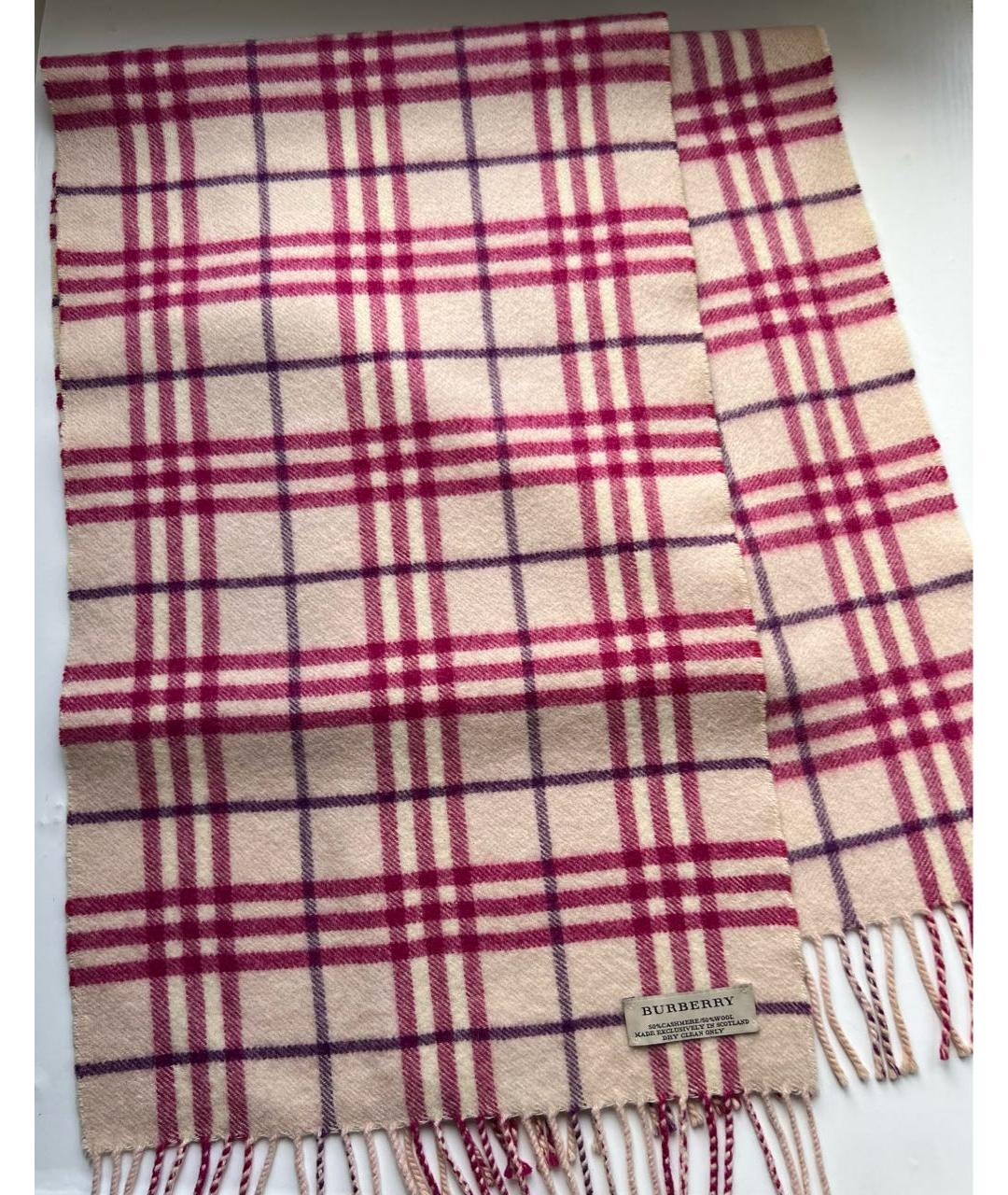 BURBERRY Розовый кашемировый шарф, фото 5