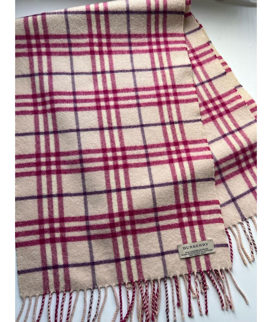 BURBERRY Розовый кашемировый шарф, фото 2