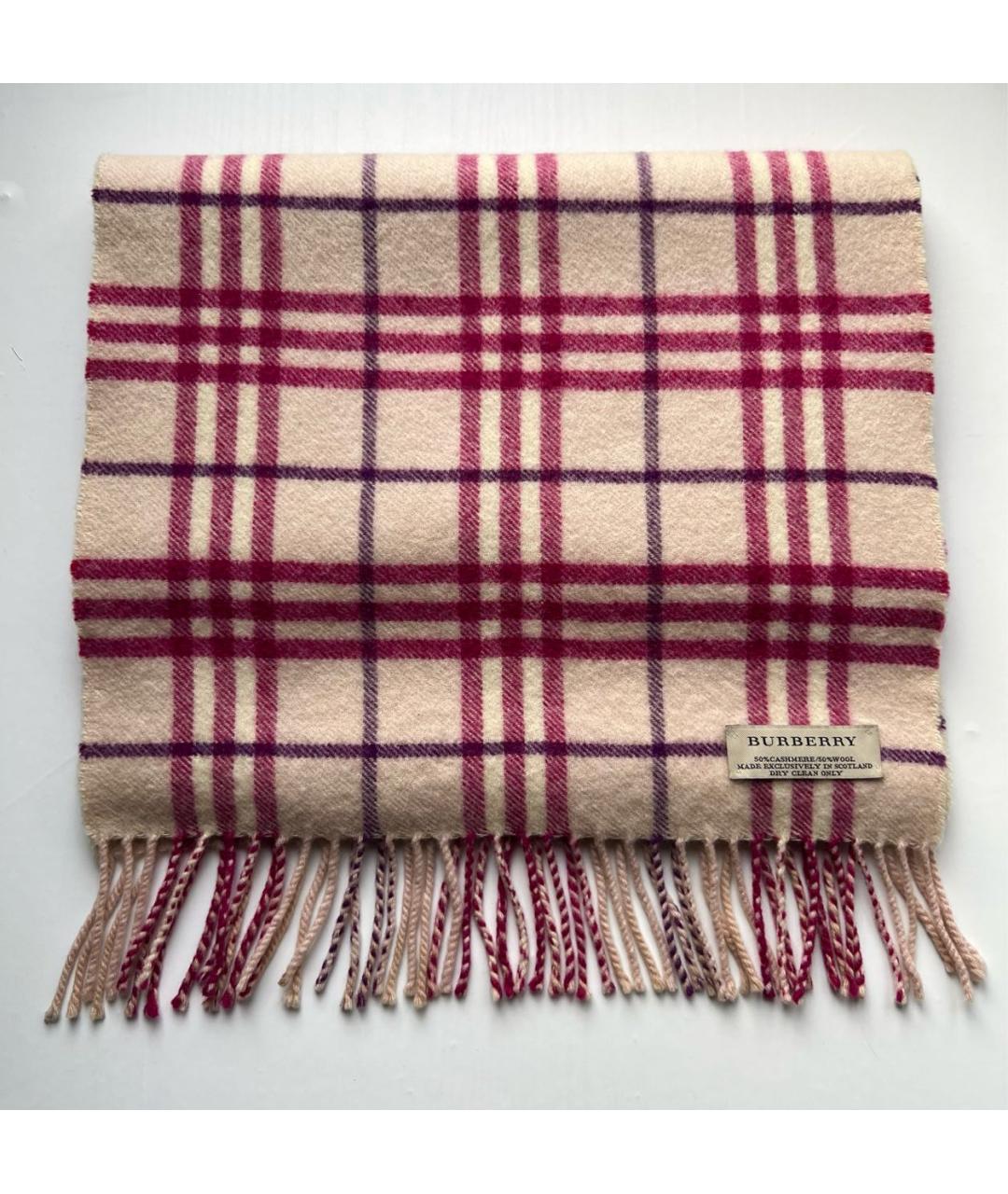 BURBERRY Розовый кашемировый шарф, фото 7