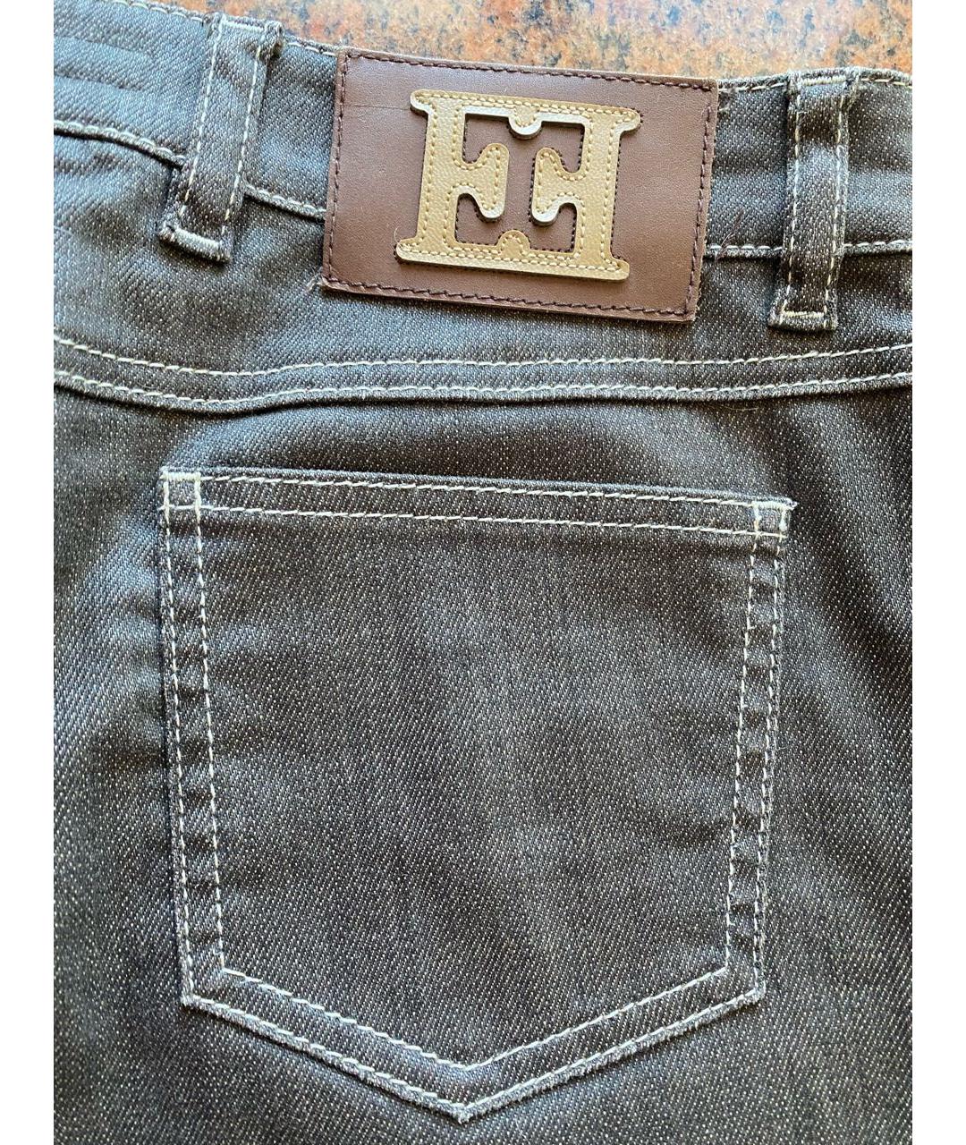 ESCADA Хаки хлопко-эластановые прямые джинсы, фото 5